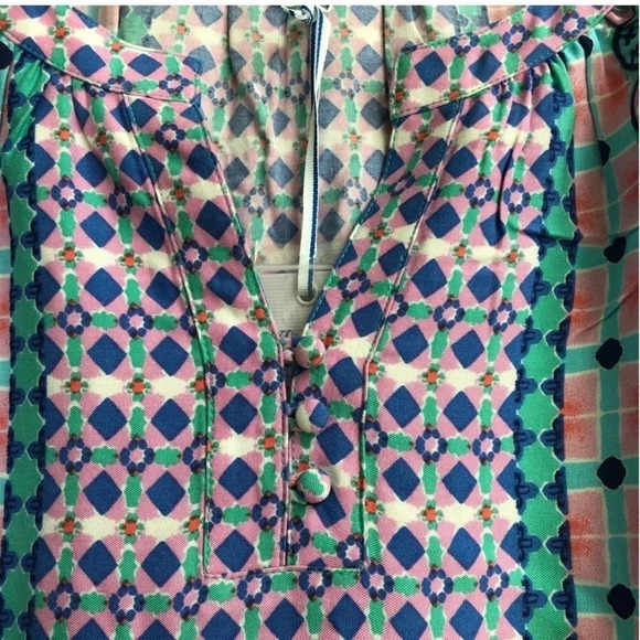 New SOUTHERN TIDE Ashlee Dress Tropical Palm Green soft geometric print beach - Picture 9 of 14